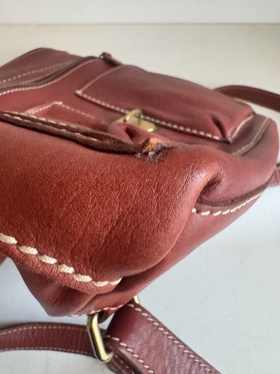 Roots Backpack Brown Leather Satchel Messenger Bag Horween Unisex main image 7